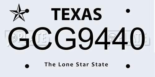 GCG9440 Texas License Plate