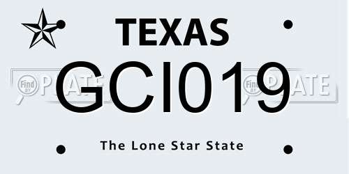 GCI019 Texas License Plate