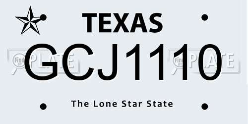 GCJ1110 Texas License Plate