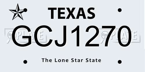 GCJ1270 Texas License Plate