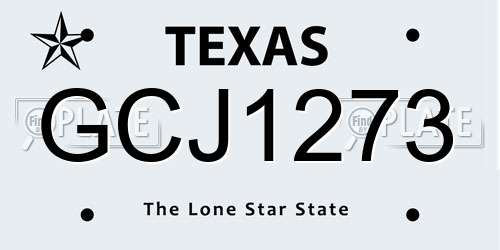 GCJ1273 Texas License Plate
