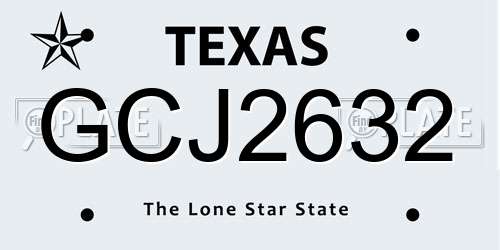GCJ2632 Texas License Plate