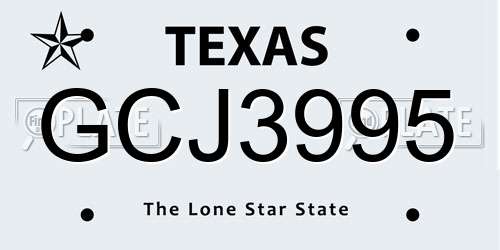 GCJ3995 Texas License Plate