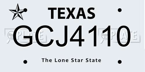 GCJ4110 Texas License Plate