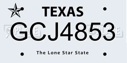 GCJ4853 Texas License Plate