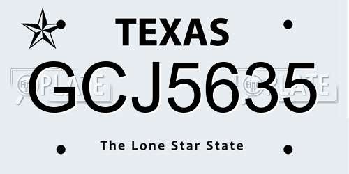 GCJ5635 Texas License Plate