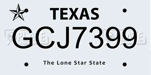 GCJ7399 Texas License Plate