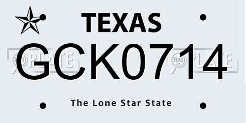 GCK0714 Texas License Plate