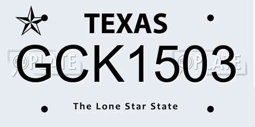GCK1503 Texas License Plate