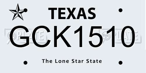 GCK1510 Texas License Plate