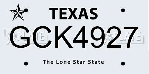GCK4927 Texas License Plate