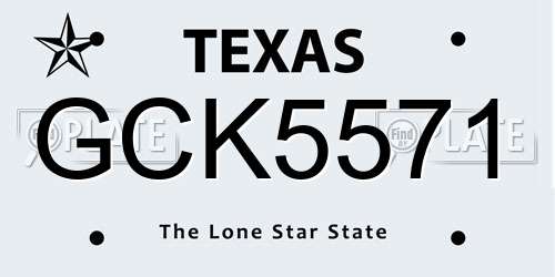 GCK5571 Texas License Plate