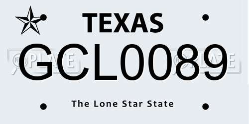 GCL0089 Texas License Plate