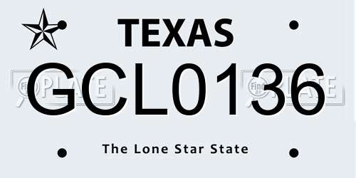 GCL0136 Texas License Plate