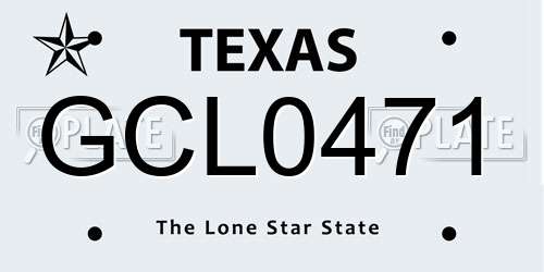 GCL0471 Texas License Plate