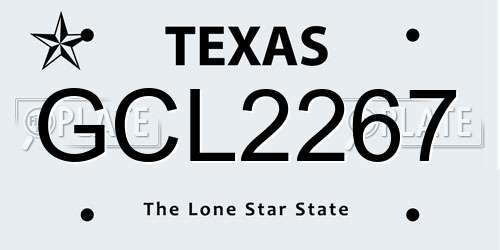 GCL2267 Texas License Plate
