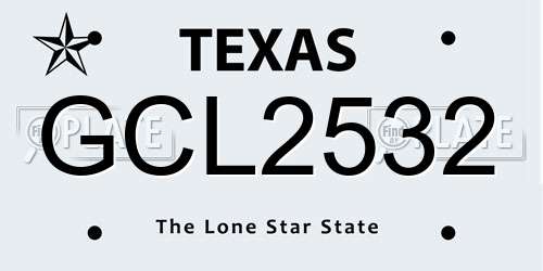 GCL2532 Texas License Plate
