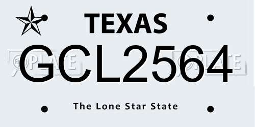 GCL2564 Texas License Plate