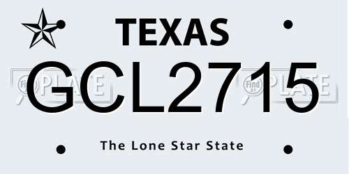 GCL2715 Texas License Plate
