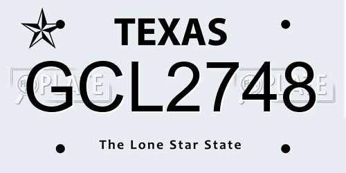 GCL2748 Texas License Plate