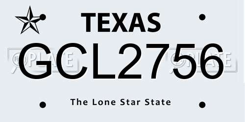 GCL2756 Texas License Plate