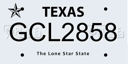 GCL2858 Texas License Plate