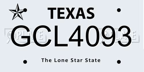GCL4093 Texas License Plate