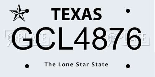 GCL4876 Texas License Plate
