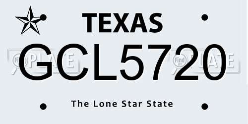 GCL5720 Texas License Plate