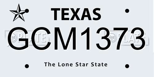 GCM1373 Texas License Plate