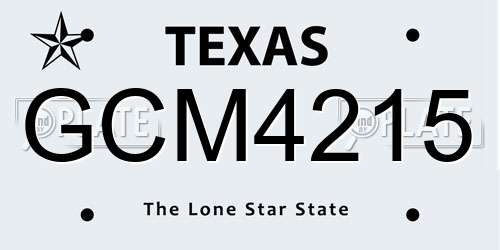 GCM4215 Texas License Plate