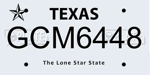 GCM6448 Texas License Plate
