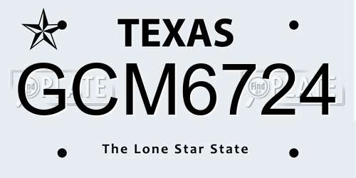 GCM6724 Texas License Plate