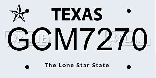 GCM7270 Texas License Plate