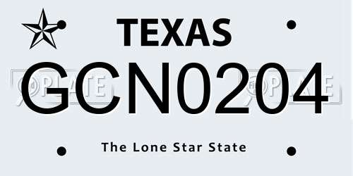 GCN0204 Texas License Plate