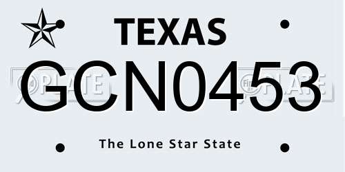 GCN0453 Texas License Plate