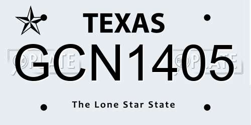 GCN1405 Texas License Plate