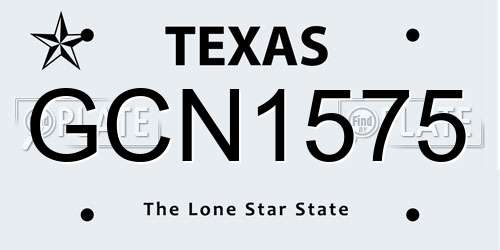 GCN1575 Texas License Plate