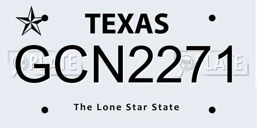 GCN2271 Texas License Plate