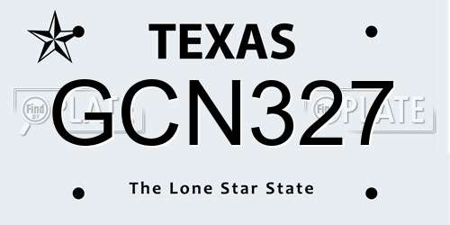 GCN327 Texas License Plate