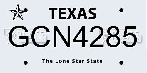 GCN4285 Texas License Plate