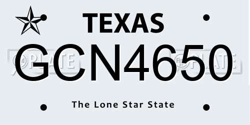 GCN4650 Texas License Plate