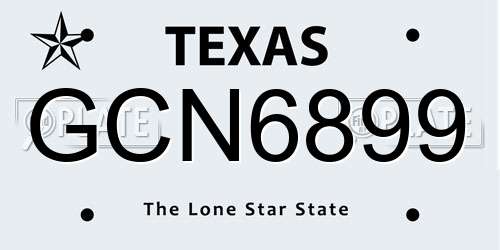 GCN6899 Texas License Plate