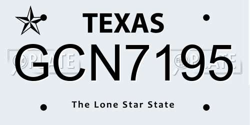 GCN7195 Texas License Plate