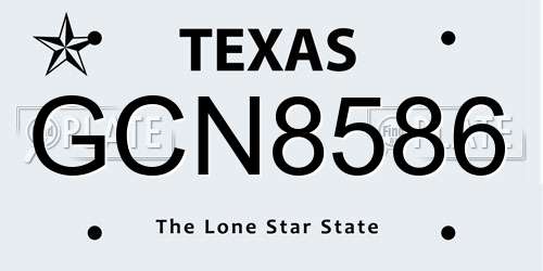 GCN8586 Texas License Plate