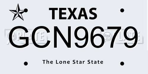 GCN9679 Texas License Plate