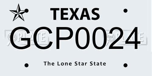 GCP0024 Texas License Plate