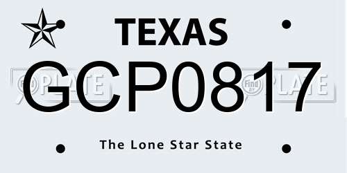 GCP0817 Texas License Plate