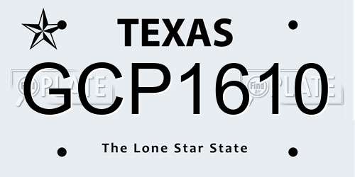 GCP1610 Texas License Plate