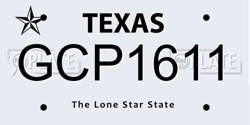 GCP1611 Texas License Plate